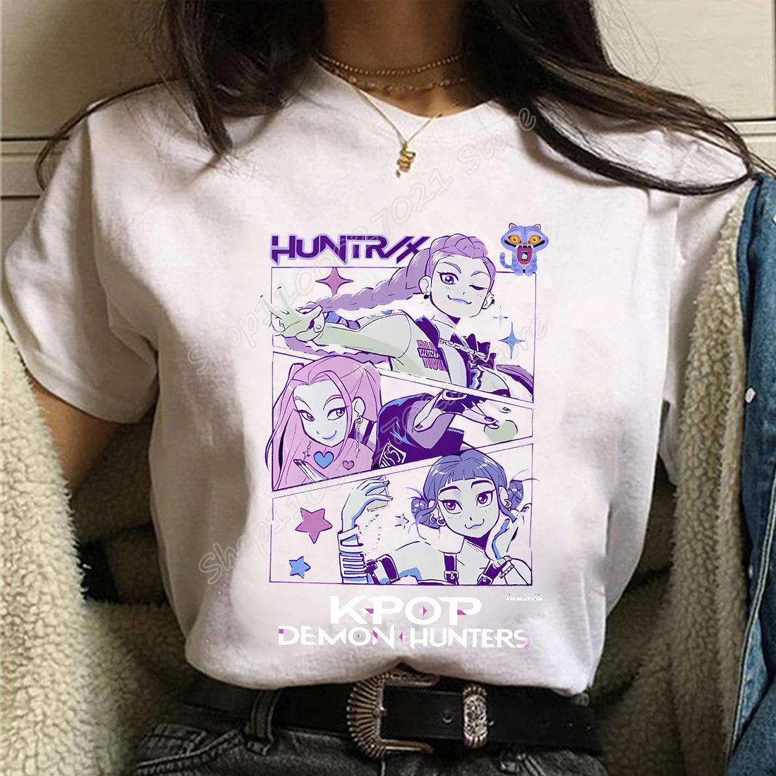 T-shirt KPop Demon Hunters Dessin Animé
