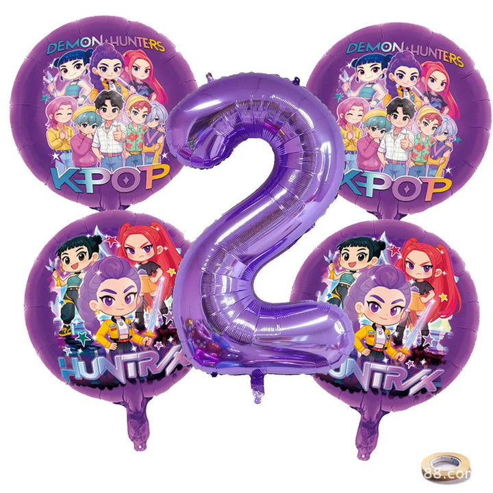 Ballon Anniversaire Chiffres KPop Demon Hunters Lot De 16 — photo 11