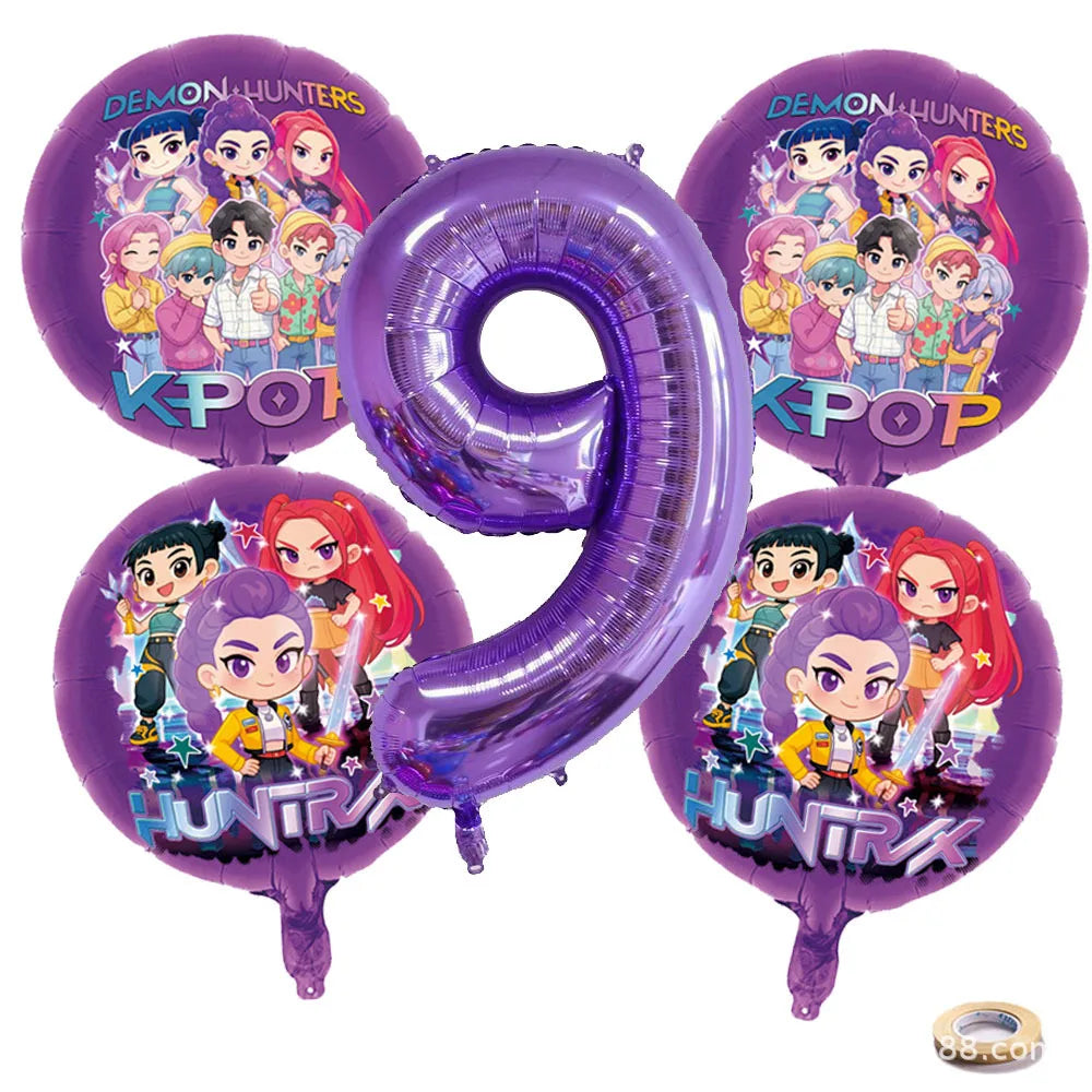 Ballon Anniversaire Chiffres KPop Demon Hunters Lot De 16 — photo 12