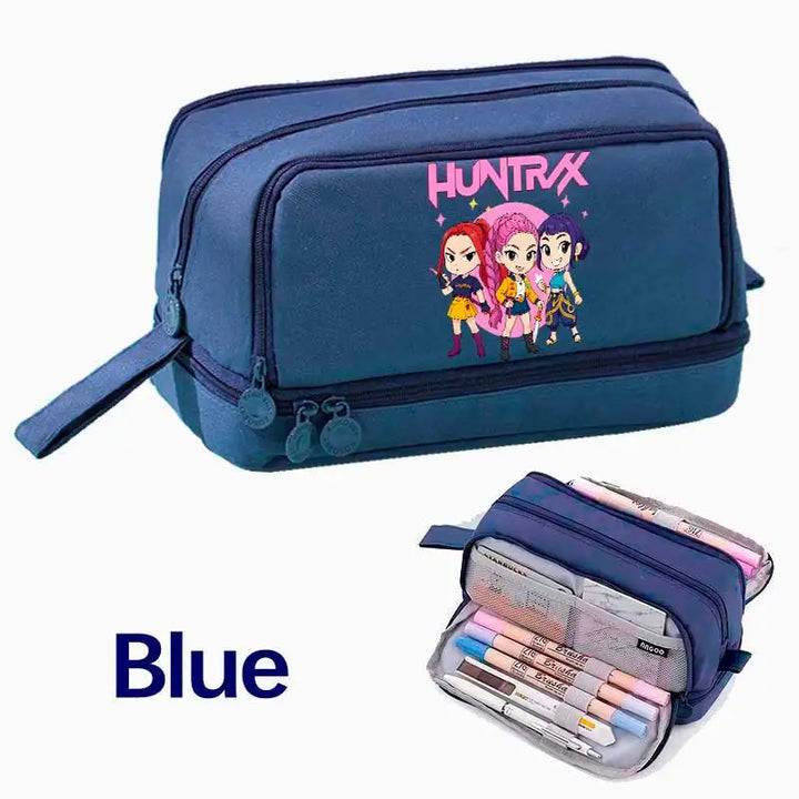 Trousse Scolaire KPop Demon Hunters Mira Rumi Zoey Bleu