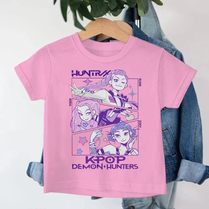 T-Shirt Enfant KPop Demon Hunters Huntrix Et Saja Boys