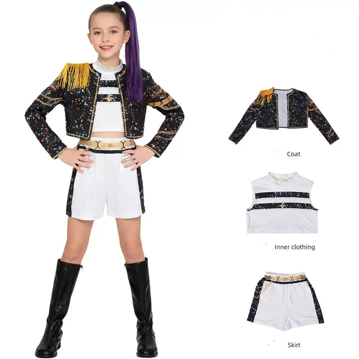 Déguisement Enfant KPop Demon Hunters Rumi Huntrix Tenue Noir