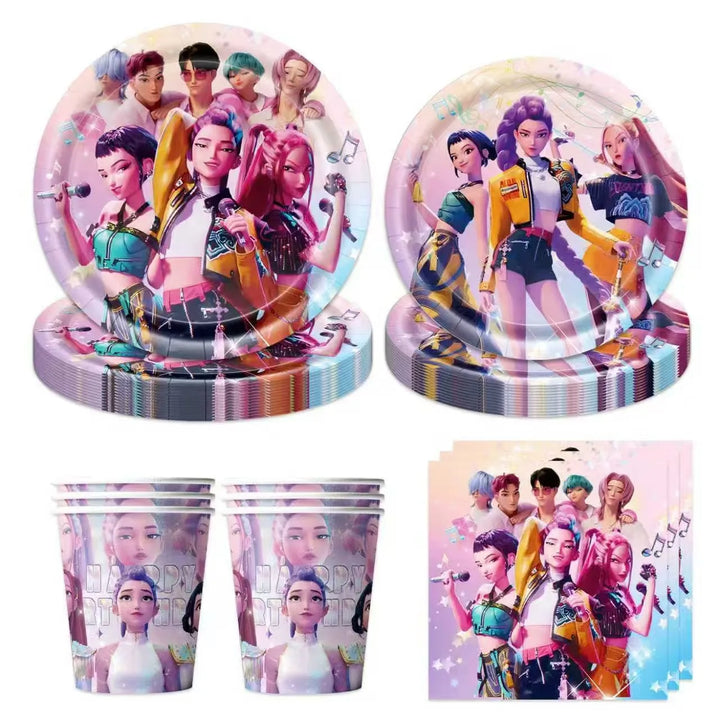 Décoration Anniversaire KPop Demon Hunters Pack Complet 52 pièces — photo 2