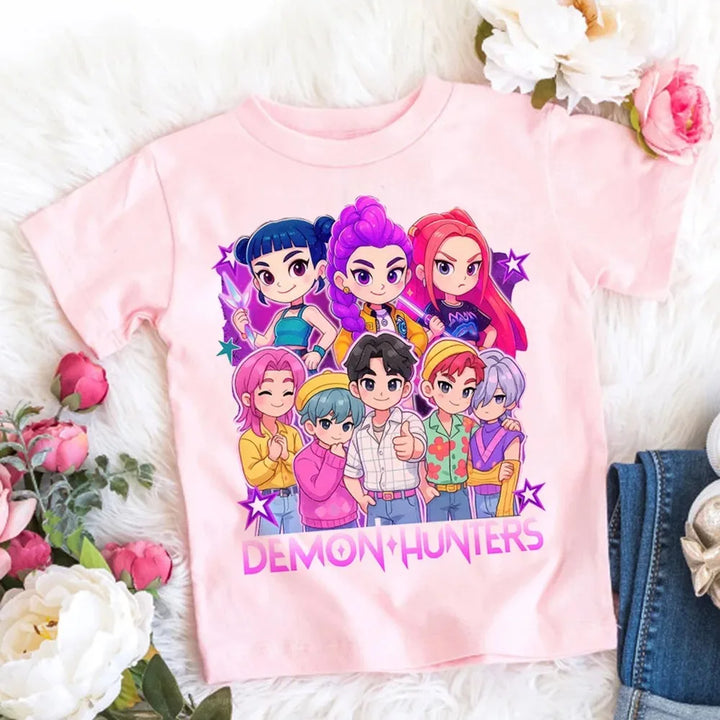 T-shirt Enfant KPop Demon Hunters Huntrix Et Saja Boys