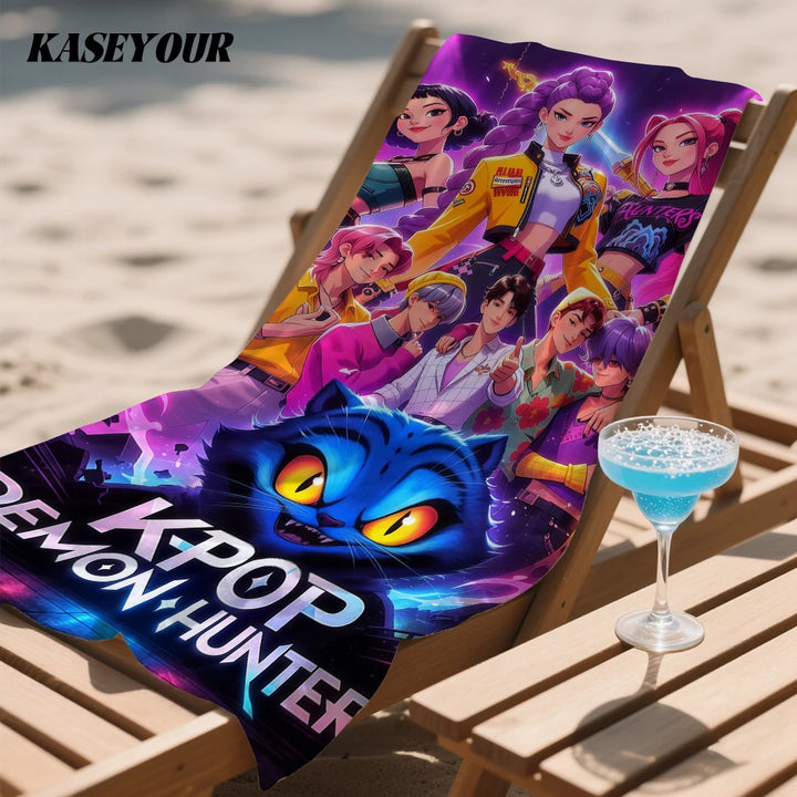 Serviette De Plage KPop Demon Hunters Huntrix Et Saja Boys