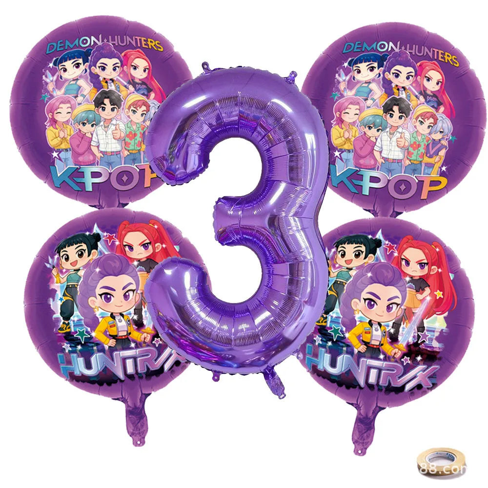 Ballon Anniversaire Chiffres KPop Demon Hunters Lot De 16 — photo 6