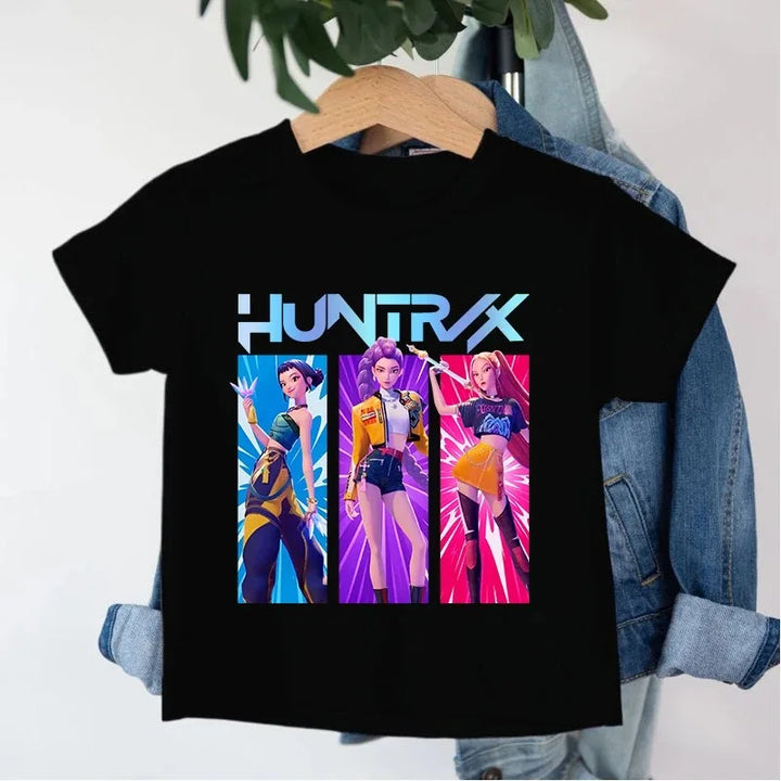T-shirt Enfant KPop Demon Hunters Huntrix Et Saja Boys Lettres — photo 2