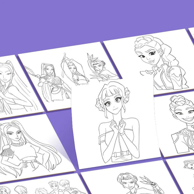 Livre De Coloriage KPop Demon Hunters Huntrix Combattantes — photo 3