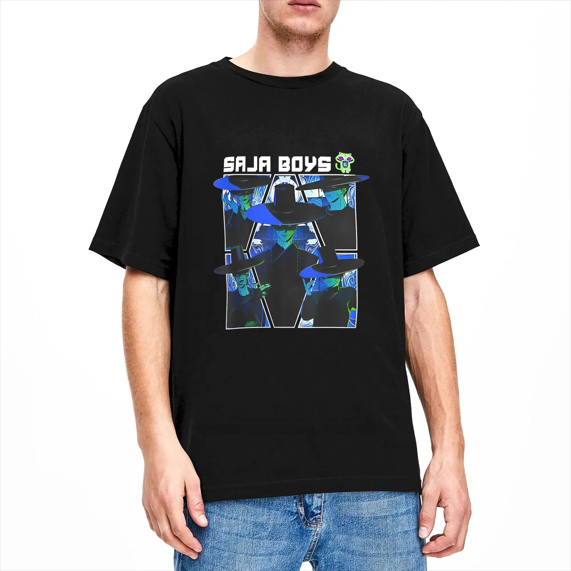 T-shirt KPop Demon Hunters Saja Boys Bleu — photo 2