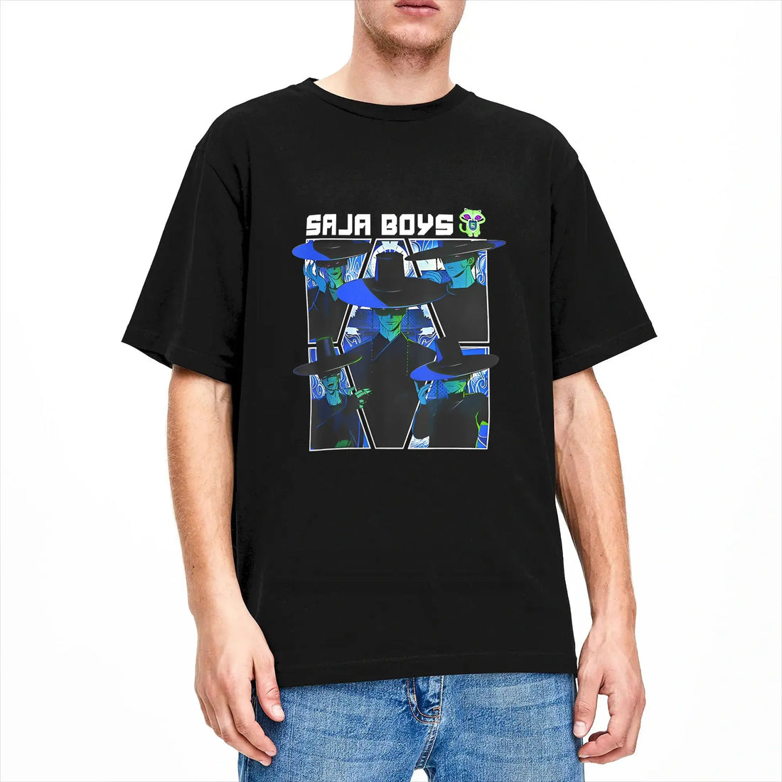 T-shirt KPop Demon Hunters Saja Boys Bleu — photo 2
