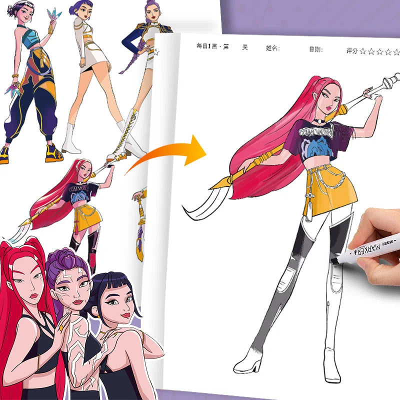 Livre De Coloriage KPop Demon Hunters Huntrix Golden — photo 3