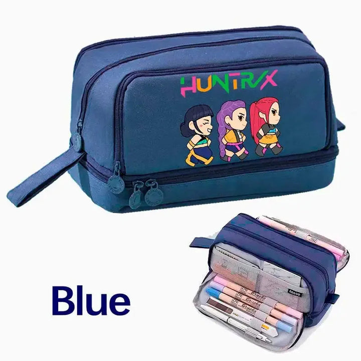 Trousse Scolaire KPop Demon Hunters Huntrix Bleu