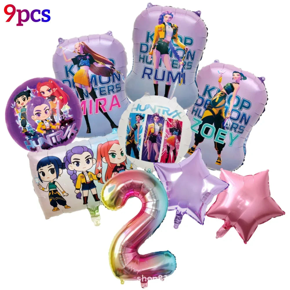 Ballons Anniversaire KPop Demon Hunters Huntrix Lot De 16 — photo 8