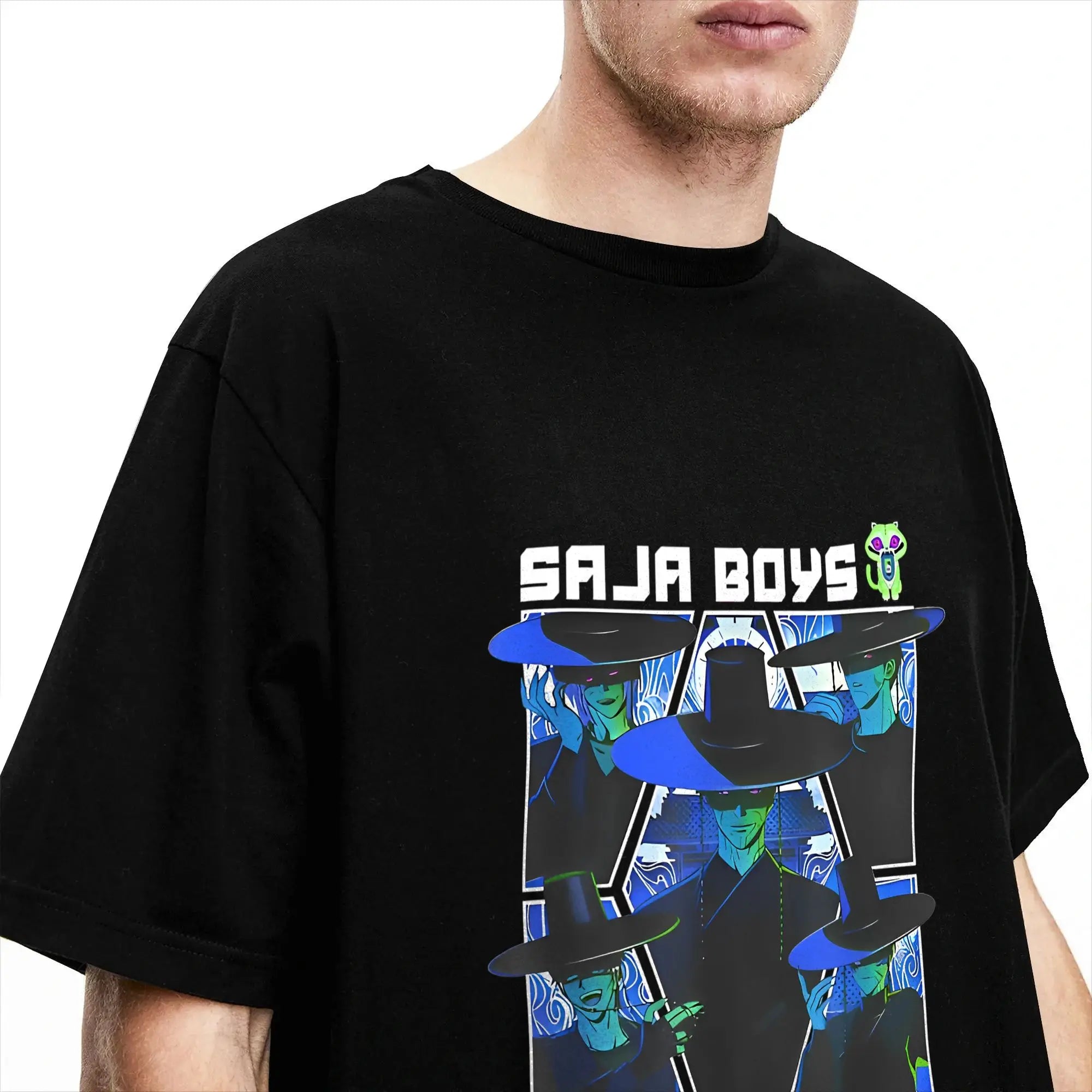 T-shirt KPop Demon Hunters Saja Boys Bleu — photo 3