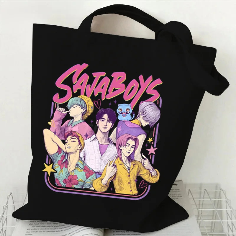 Tote Bag KPop Demon Hunters Saja Boys Noir