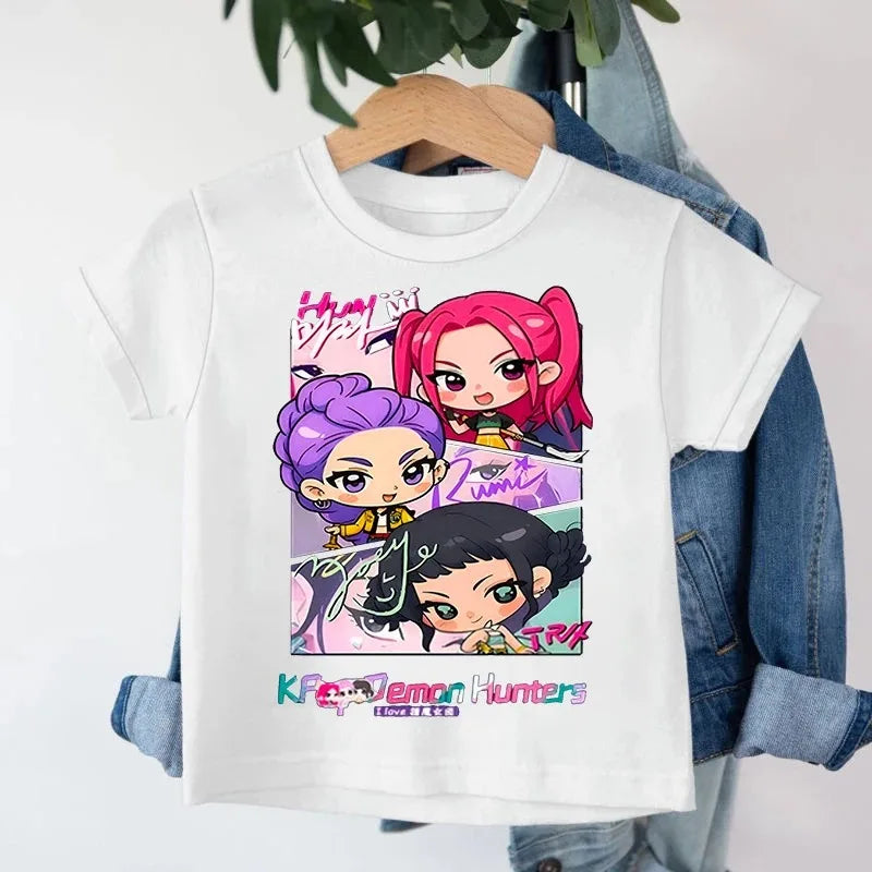 T-Shirt Enfant KPop Demon Hunters Huntrix Et Saja Boys