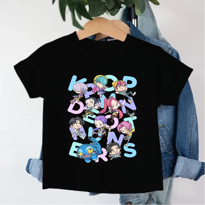 T-Shirt Enfant KPop Demon Hunters Huntrix Et Saja Boys