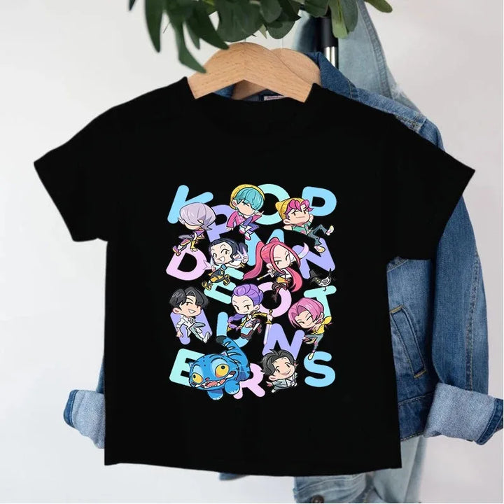 T-Shirt Enfant KPop Demon Hunters Huntrix Et Saja Boys
