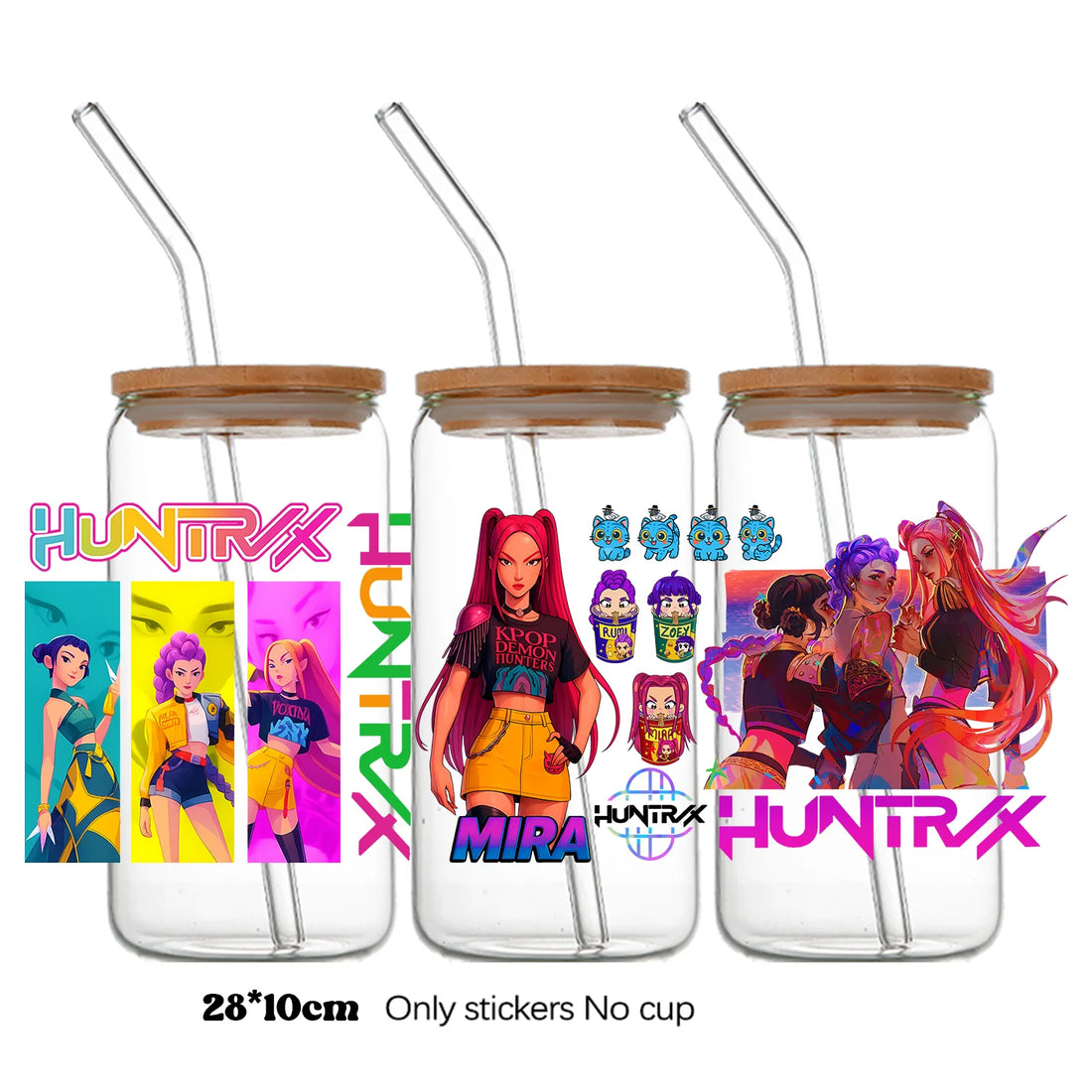 Autocollants Pour Bouteille En Verre KPop Demon Hunters Mira