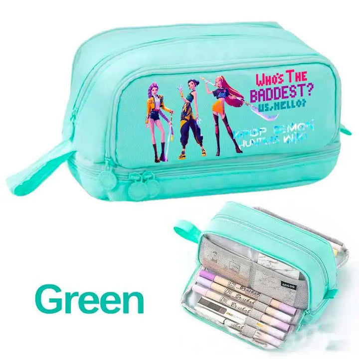 Trousse Scolaire KPop Demon Hunters Vert