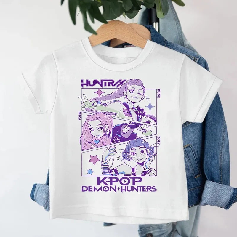 T-shirt Enfant KPop Demon Hunters Dessin Noir