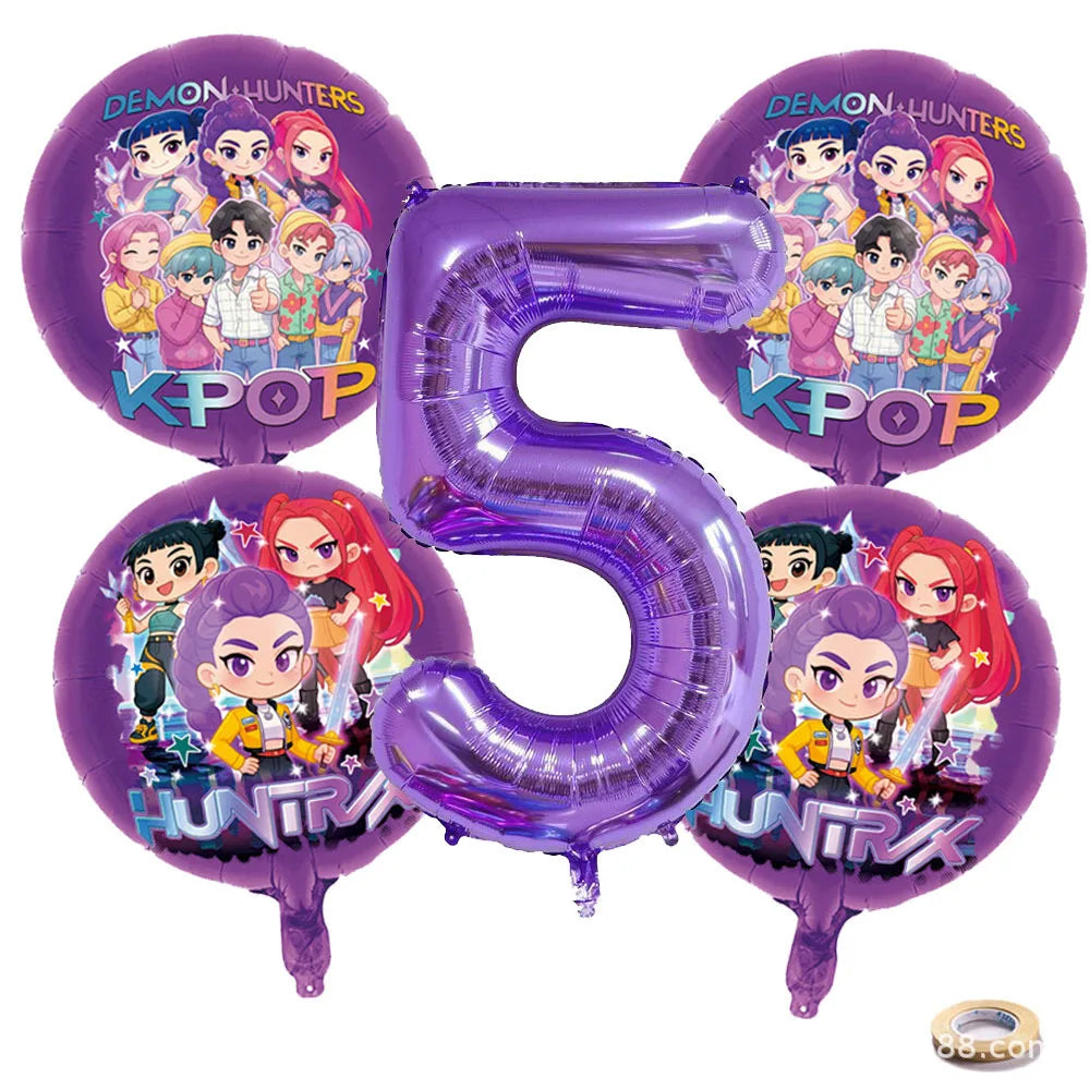 Ballon Anniversaire Chiffres KPop Demon Hunters Lot De 16 — photo 14