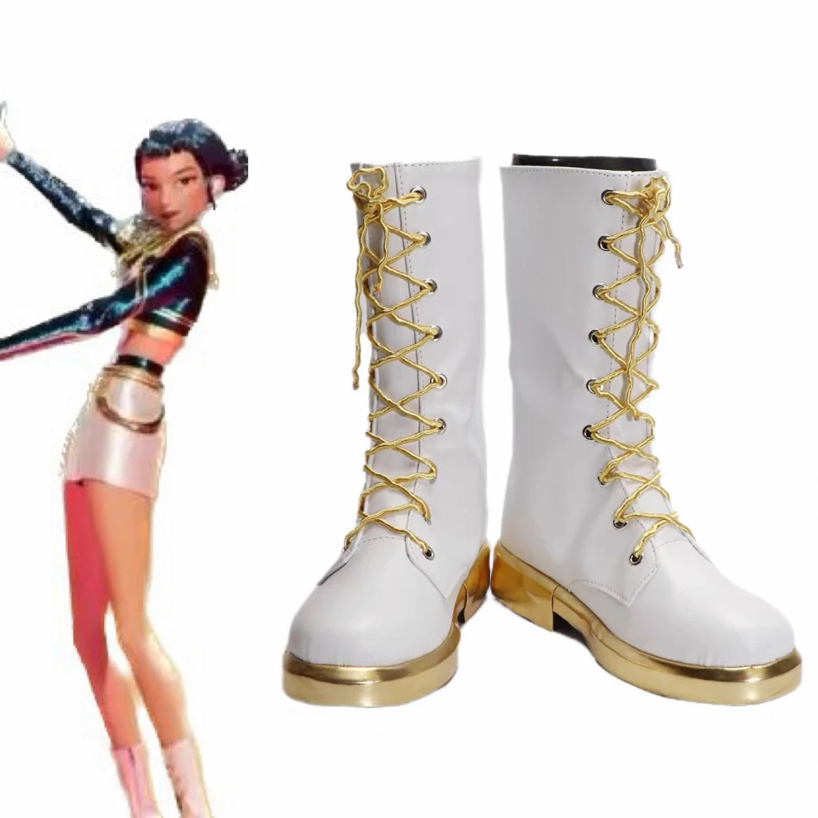 Cosplay Chaussures Kpop Demon Hunters Mira Tenue Blanche — photo 13
