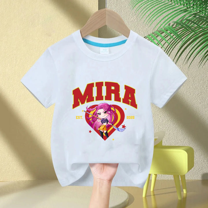 T-shirt Enfant KPop Demon Hunters Huntrix Mira Blanc