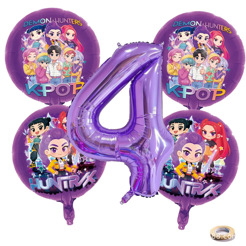 Ballon Anniversaire Chiffres KPop Demon Hunters Lot De 16 — photo 15