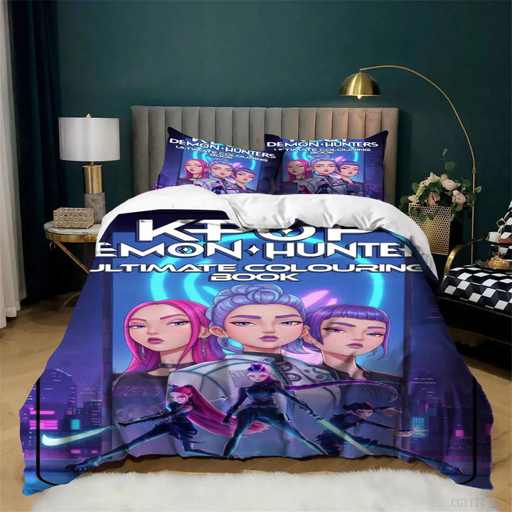 Housse De Couette KPop Demon Hunters Huntrix Tenue Noire