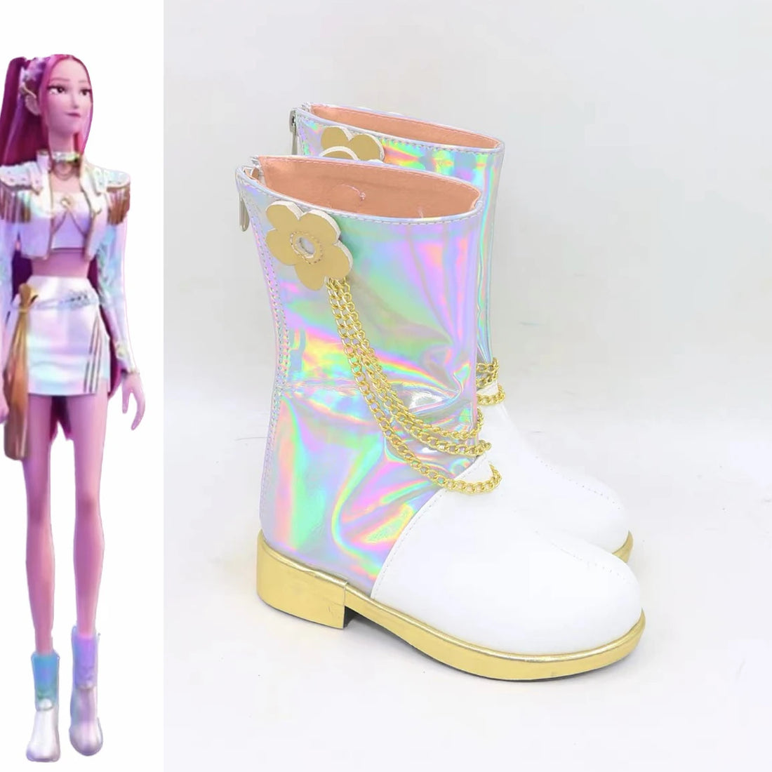 Cosplay Chaussures KPop Demon Hunters Mira Tenue Blanche