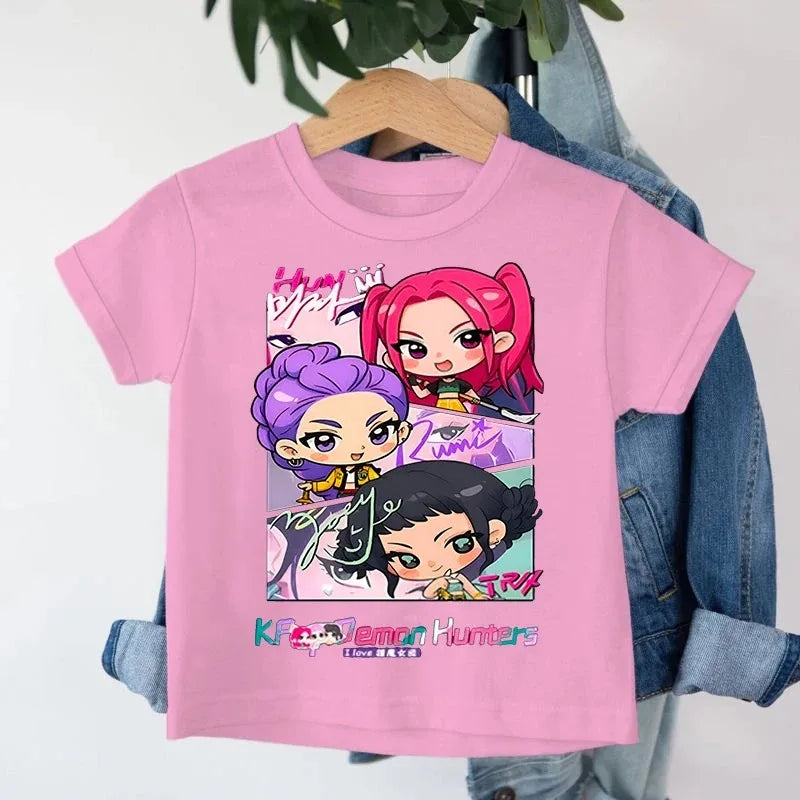 T-Shirt Enfant KPop Demon Hunters Huntrix Et Saja Boys