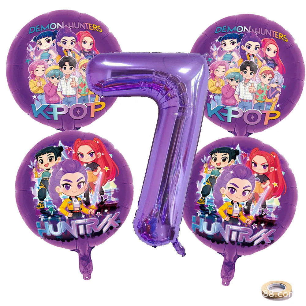 Ballon Anniversaire Chiffres KPop Demon Hunters Lot De 16 — photo 9