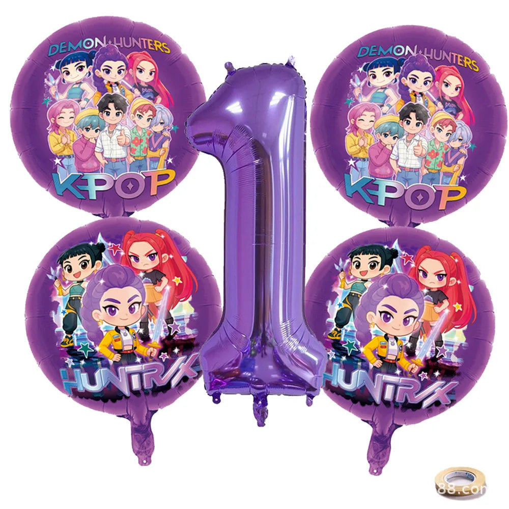 Ballon Anniversaire Chiffres KPop Demon Hunters Lot De 16 — photo 4