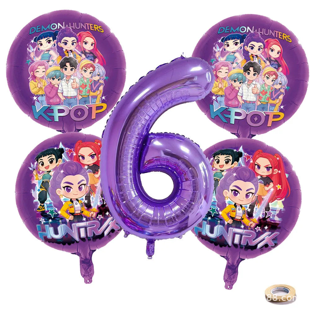 Ballon Anniversaire Chiffres KPop Demon Hunters Lot De 16 — photo 8