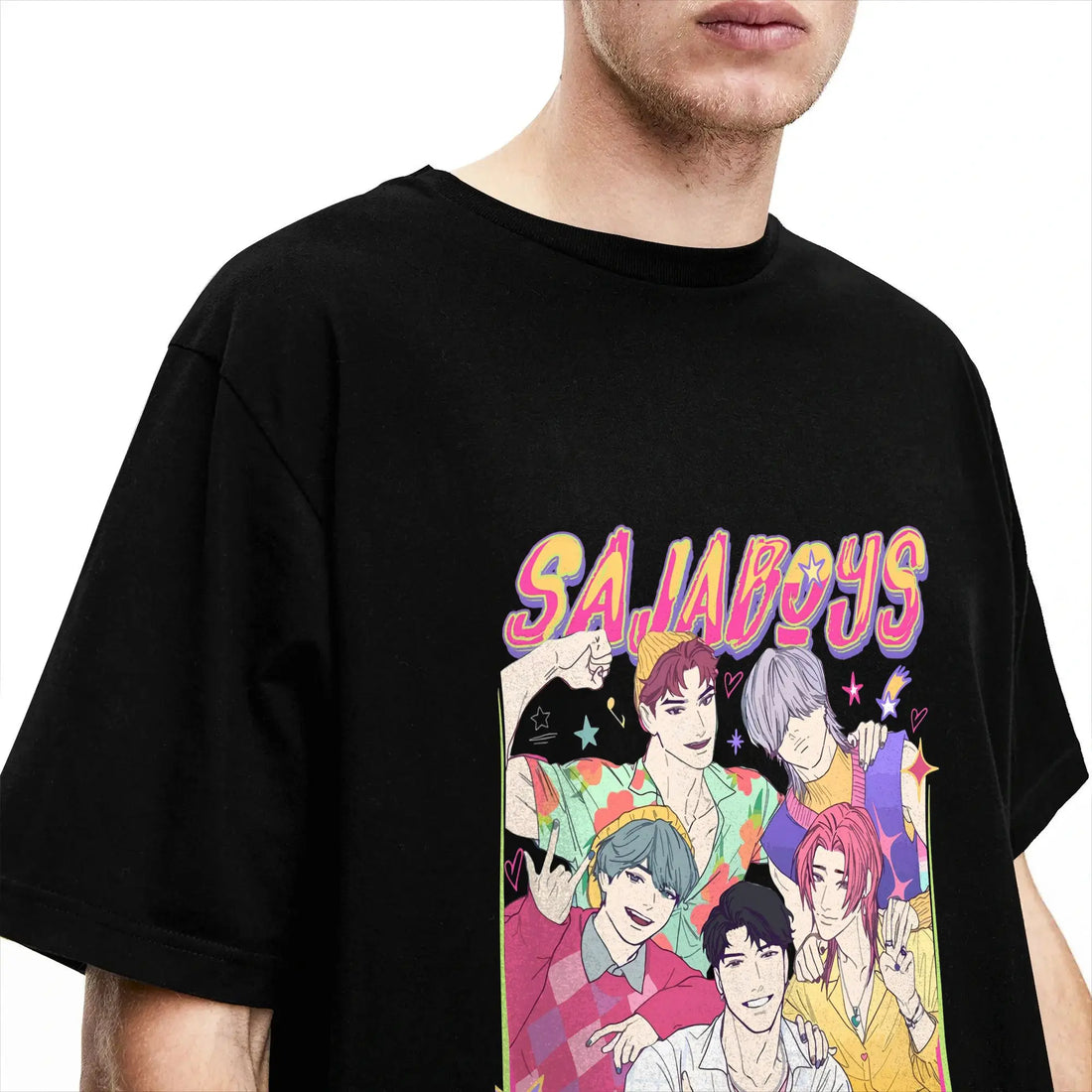 T-shirt KPop Demon Hunters Saja Boys Noir — photo 3