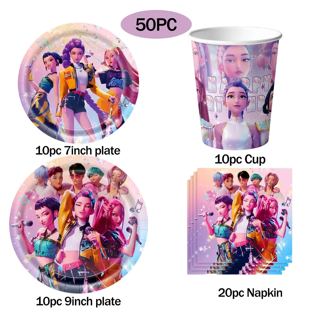 Décoration Anniversaire KPop Demon Hunters Pack