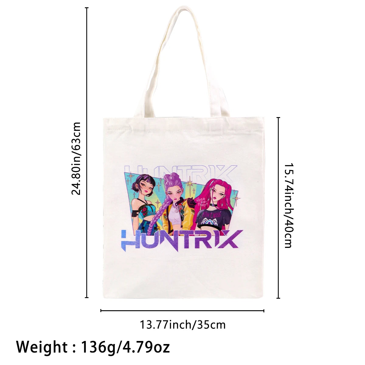 Tote Bag KPop Demon Hunters Huntrix Dessin Animé