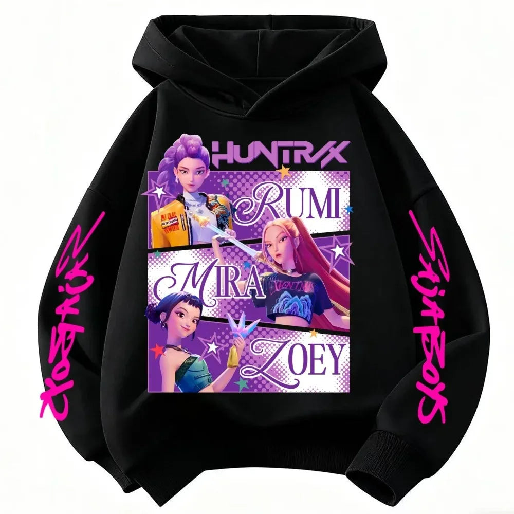 Pull Enfant KPop Demon Hunters Huntrix Gris