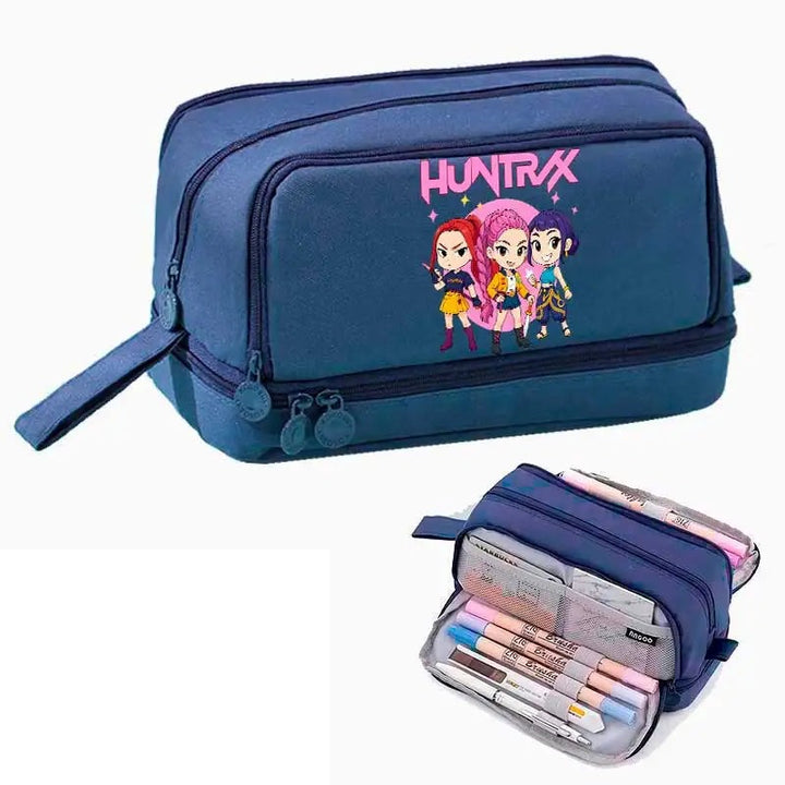 Trousse Scolaire KPop Demon Hunters Mira Rumi Zoey Bleu