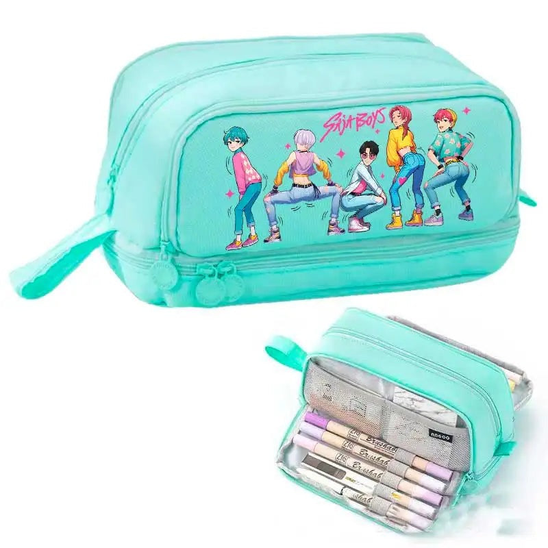 Trousse Scolaire KPop Demon Hunters Saja Boys Vert