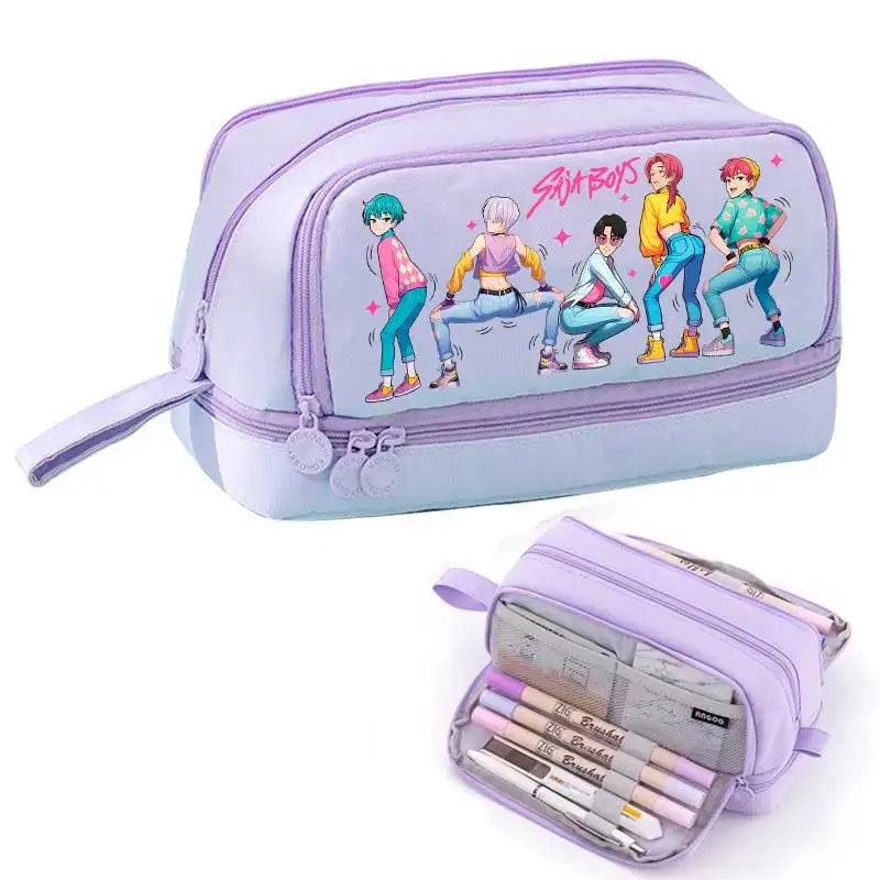 Trousse Scolaire KPop Demon Hunters Saja Boys Violet