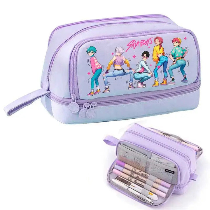 Trousse Scolaire KPop Demon Hunters Saja Boys Violet